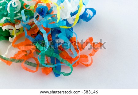The streamers from a party popper.
