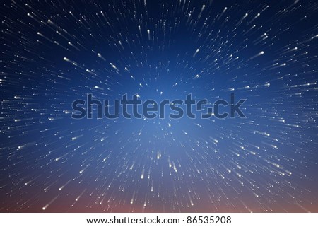 Abstract background. The viewer is moving in space towards infinity.