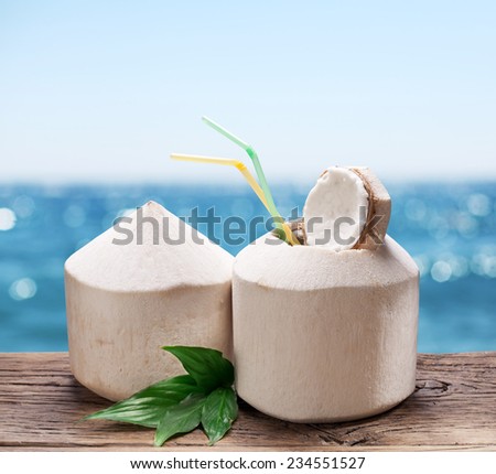Coconut water in the nut.
