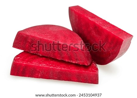 Sweet beetroot slices heaped on baking pan