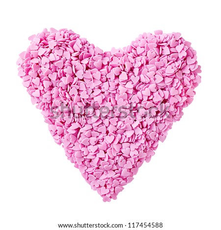 Pink Candy Hearts On A White Background Stock Photo 117454588 ...