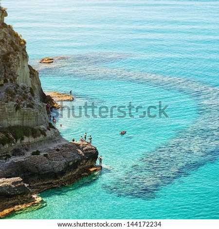 Tropea, beautiful city and sea of Calabria, Italy .