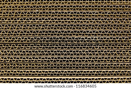 Cross section of stacked corrugated cardboard