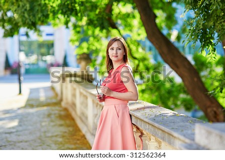 Beautiful young woman walking in Vienna, Austria