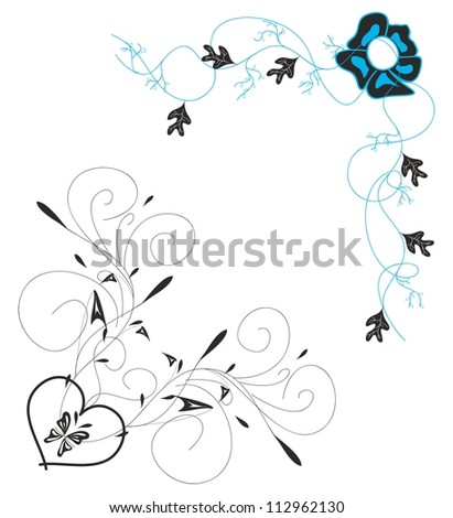 angular vector floral monogram