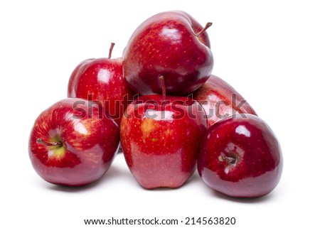 Close up view of some red apples isolated on a white background. ストックフォト © 