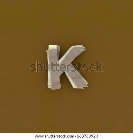 3D illustration colorful layer paper di-cut Alphabet , Letter K Stock fotó © 