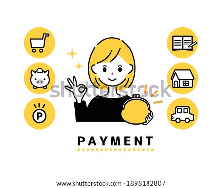 Illustration of a woman holding a wallet.