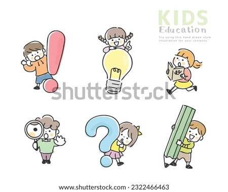 Vector illustration collection of children learning.