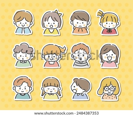 Vector illustration of various kids.