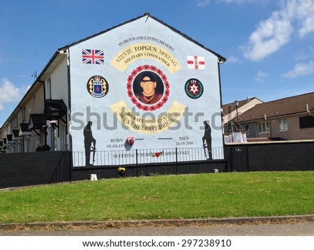 BELFAST, NORTHERN IRELAND - JULY 2014: Murals in Belfast that tell the story of the sectarian conflict.