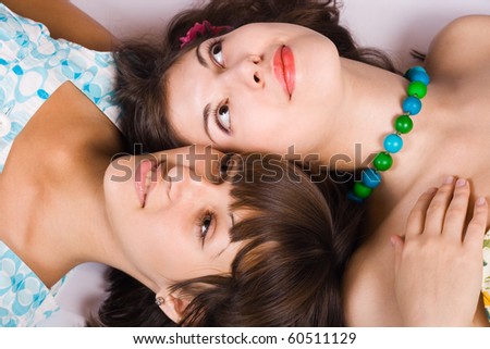 Two sensual female lovers portrait