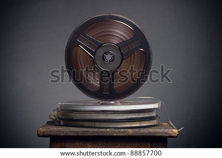 foot with a retro tape reels.