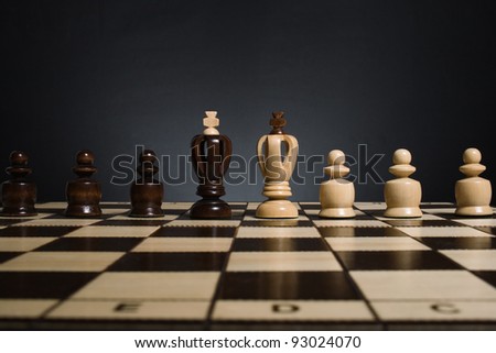 Chess. The king and the pawn white and black.