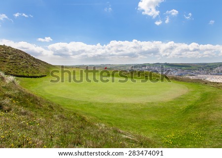 Golf course on english seaside