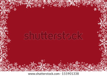 Christmas Background With Frame Of Stars Snowflakes