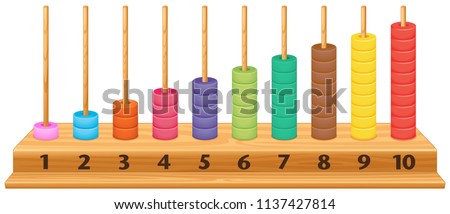 Colorful 1 to 10 abacus illustration