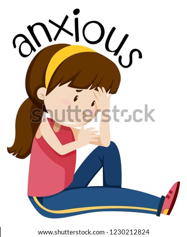 A girl having anxious illustration