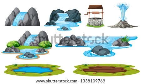 Set of isolated water element illustration