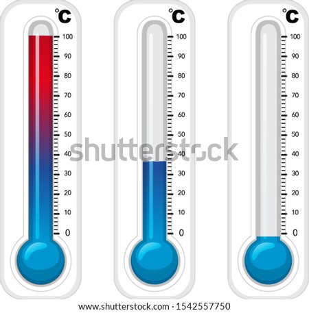 Thermometers in three degree celcius illustration