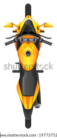 Illustration of a topview of a motor vehicle on a white background