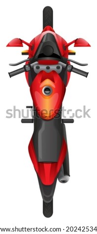 Illustration of a topview of a motor bike on a white background