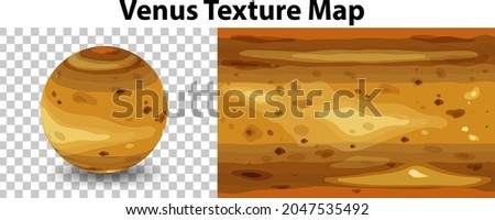 Venus planet on transparent with Venus texture map illustration