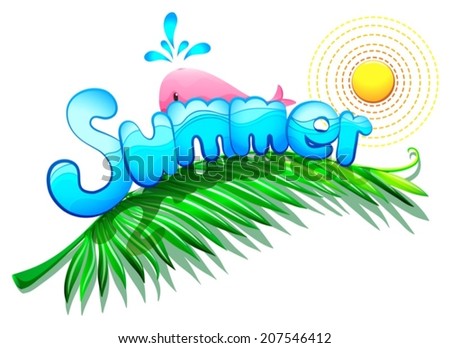 Illustration of a summer template on a white background
