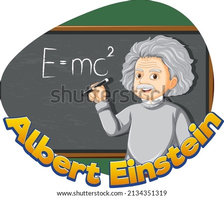 Portrait of Albert Einstein in cartoon style illustration