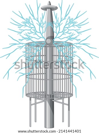 Nikola Tesla inventor concept with Tesla coil  illustration