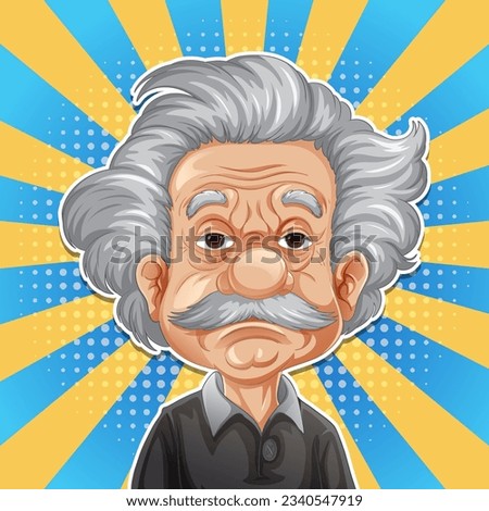 Bangkok, Thailand May 22, 2023. Caricature of Albert Einstein cartoon character illustration