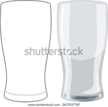 Vector illustration of a clear beer glass