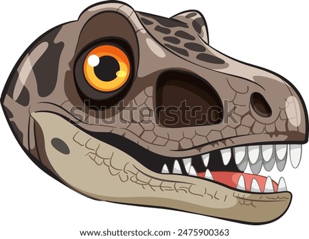 Colorful dinosaur head with sharp teeth