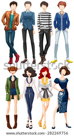 Collection Of Male And Female Fashion Clothing Stock Vector 282269756 ...