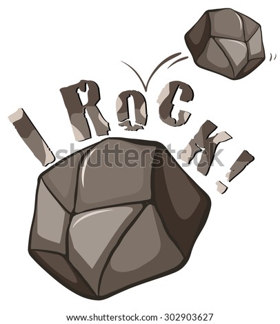 Rock English expression on white illustration