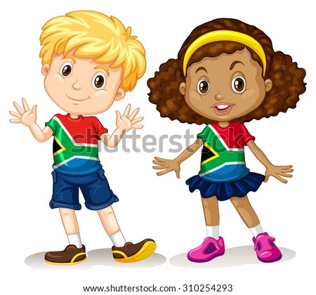 Boy And Girl From South Africa Illustration - 310254293 : Shutterstock