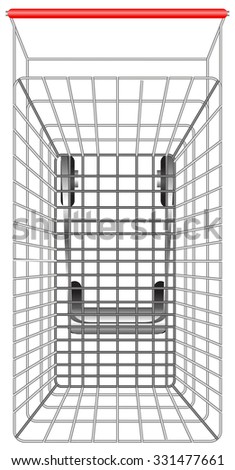 Shopping cart from topview illustration