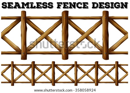 Fence design with wooden fence illustration Foto stock © 
