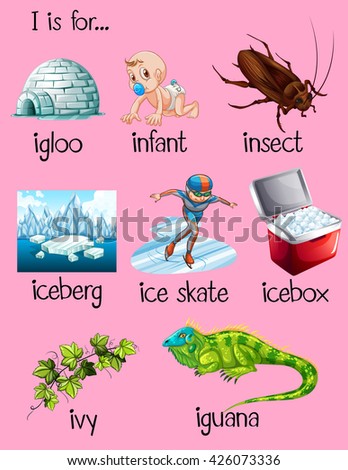 Many Words Begin With Letter I Illustration - 426073336 : Shutterstock