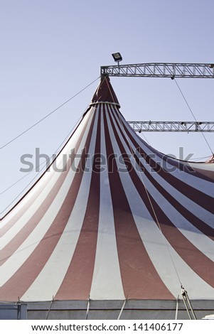 Construction circus at festivals in Spain, with tent and show