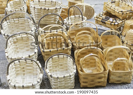 Wicker baskets handmade in craft fair