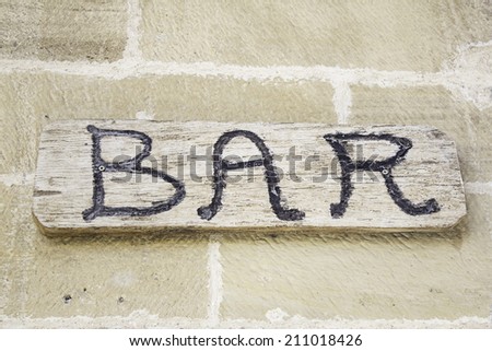 Urban wood bar sign wall construction