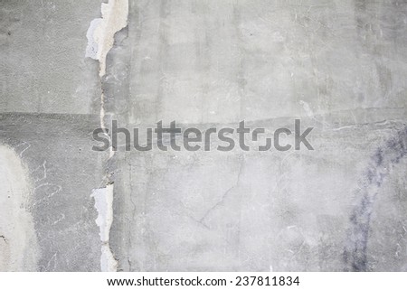 Broken wall gray cement, construction and architecture