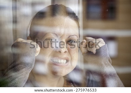 Woman screaming and surprised crystal