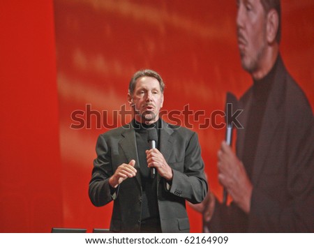 SAN FRANCISCO, CA, SEP 22 - CEO of Oracle Larry Ellison makes his speech at Oracle OpenWorld conference in Moscone center on Sep 22, 2010 in San Francisco. He is the third in the Forbes list of richest US persons