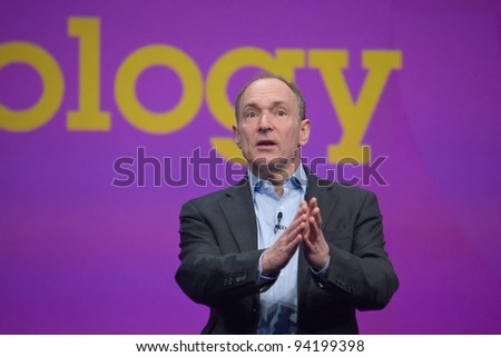 ORLANDO, FLORIDA - JANUARY 18: Inventor and founder of World Wide Web Sir Tim Berners-Lee delivers an address to IBM Lotusphere 2012 conference on January 18, 2012 in Orlando, Fl. He  speaks about social Web