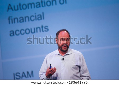 LAS VEGAS, NV -?? MAY 6, 2014: CEO Pivotal Paul Maritz makes speech at EMC World 2014 conference on May 6, 2014 in Las Vegas, NV