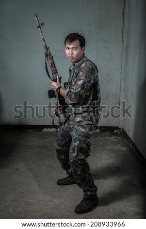 Special force with the gun, soldier