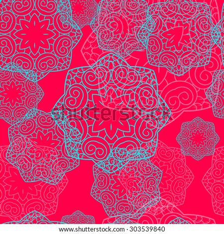Seamless pattern. Vintage decorative elements. Hand drawn background. Islam, Arabic, Indian, ottoman motifs. . Decoration elements for design invitation, wedding cards, valentines day, greeting cards