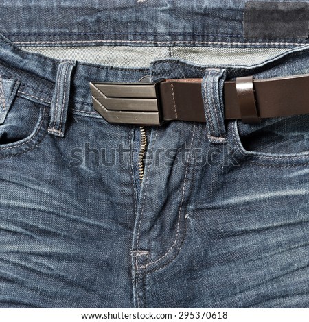 jean pant with leather belt